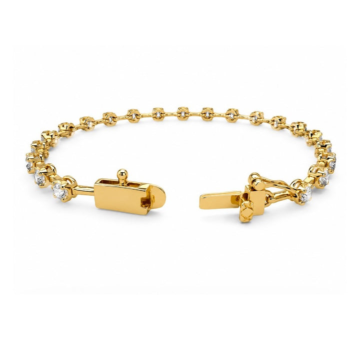 3.00 Ctw Lab Grown Diamond Bracelet In 925 Yellow Gold Plated