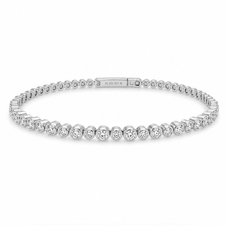 1.50 Ctw Lab Grown Diamond Bangle in 925 Platinum Plated