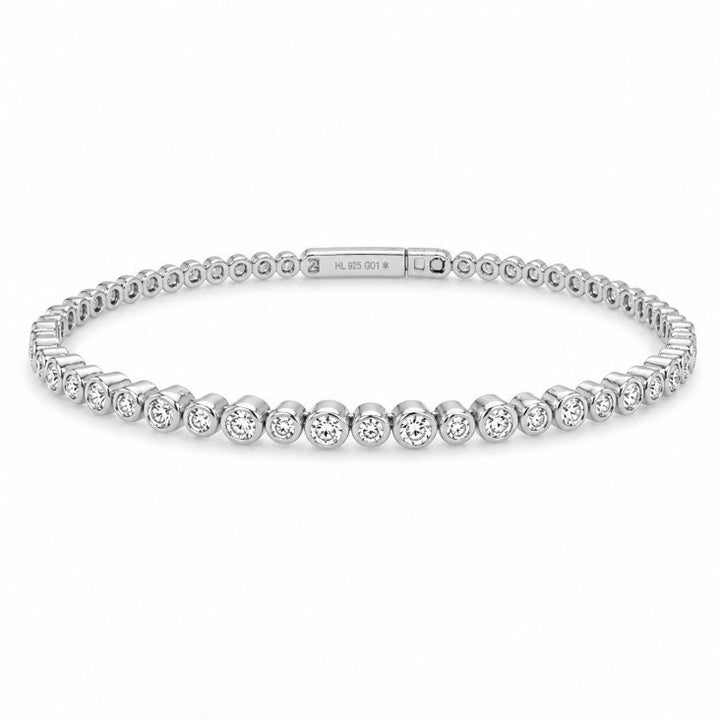 1.50 Ctw Lab Grown Diamond Flex Bangle in 925 Platinum Plated