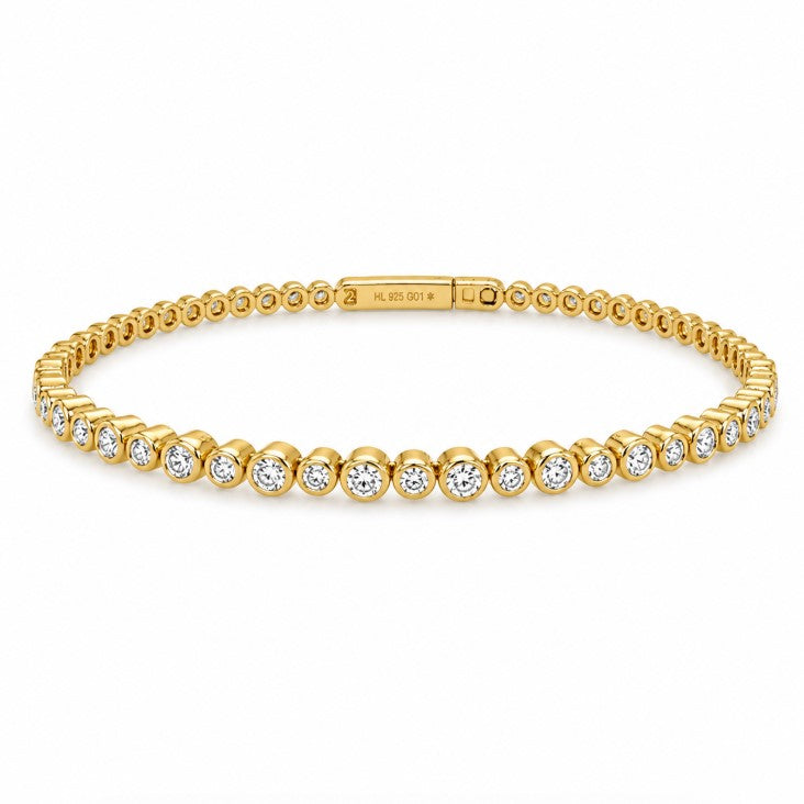 1.50 Ctw Lab Grown Diamond Bangle in 925 Yellow Gold Plated