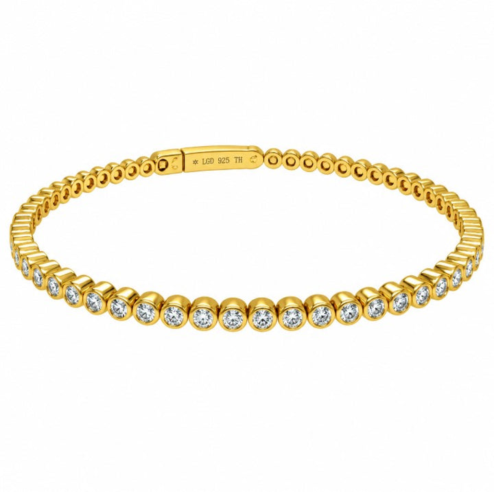 1.50 Ctw Lab Grown Diamond Flex Bangle in 925 Yellow Gold Plated