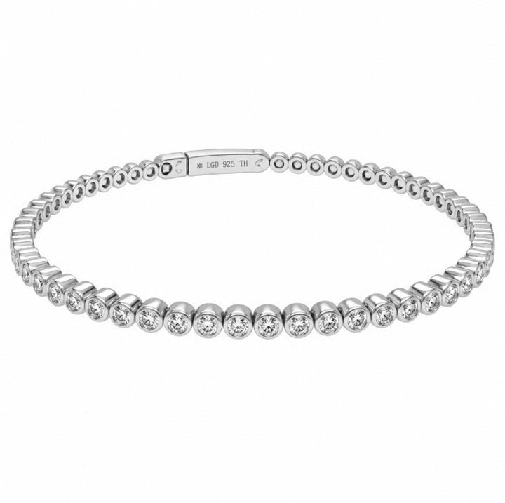 1.50 Ctw Lab Grown Diamond Flex Bangle in 925 Platinum Plated