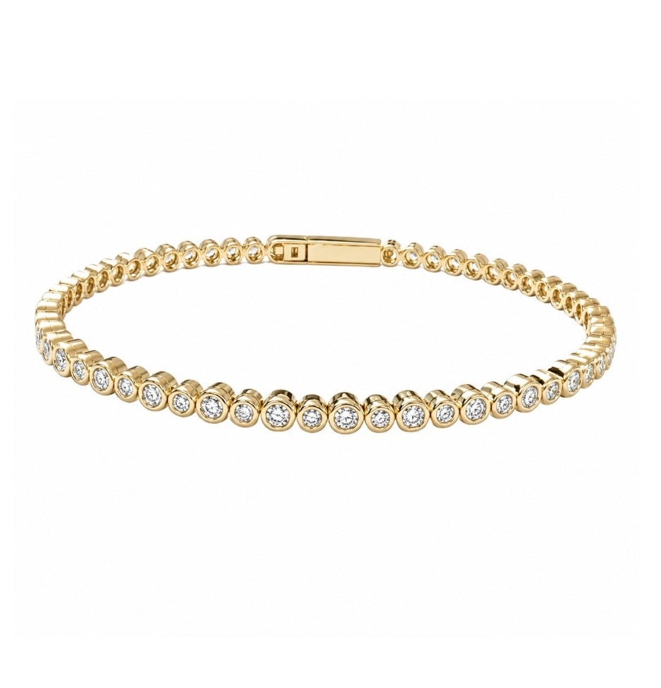 1.50 Ctw Lab Grown Diamond Flex Bangle in 925 Yellow Gold Plated