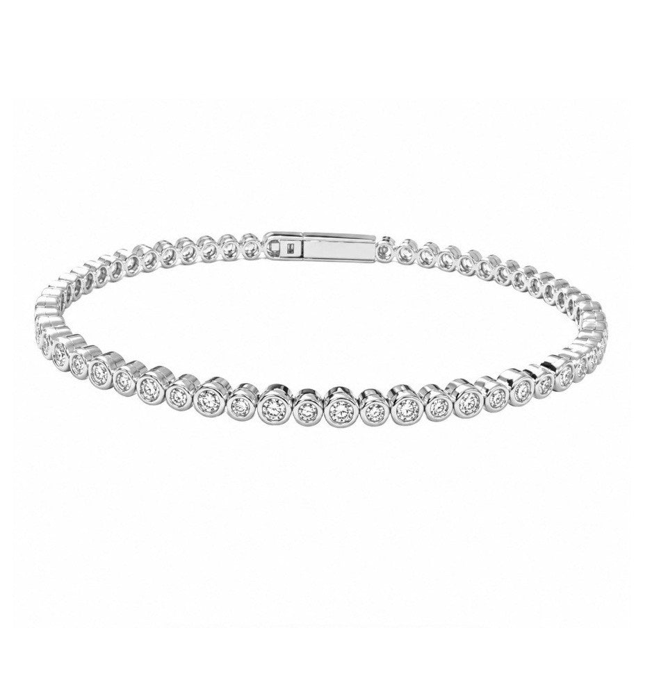 1.50 Ctw Lab Grown Diamond Flex Bangle in 925 Platinum Plated