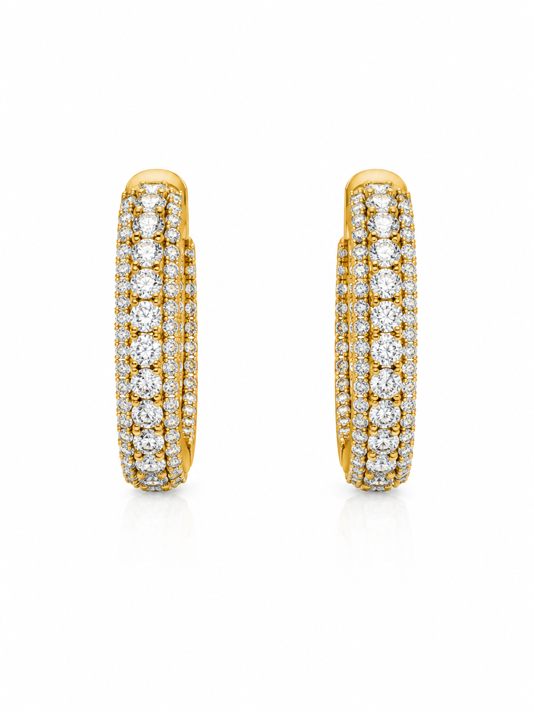 4.30 DEW Moissanite Earring in 925 Yellow Gold Plated