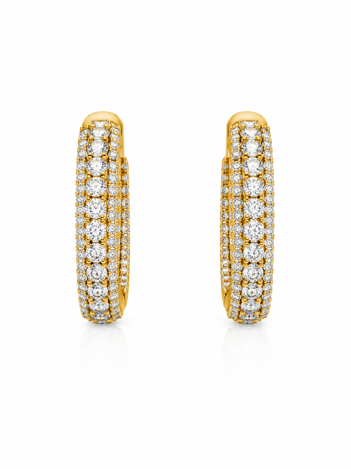 4.30 DEW Moissanite Earring in 925 Yellow Gold Plated