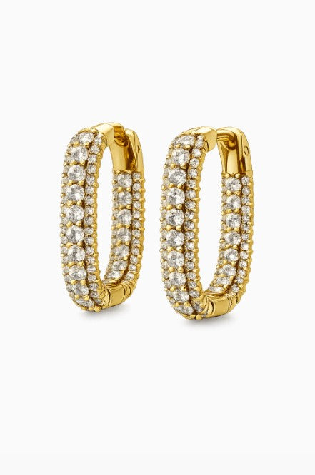 4.30 DEW Moissanite Earring in 925 Yellow Gold Plated