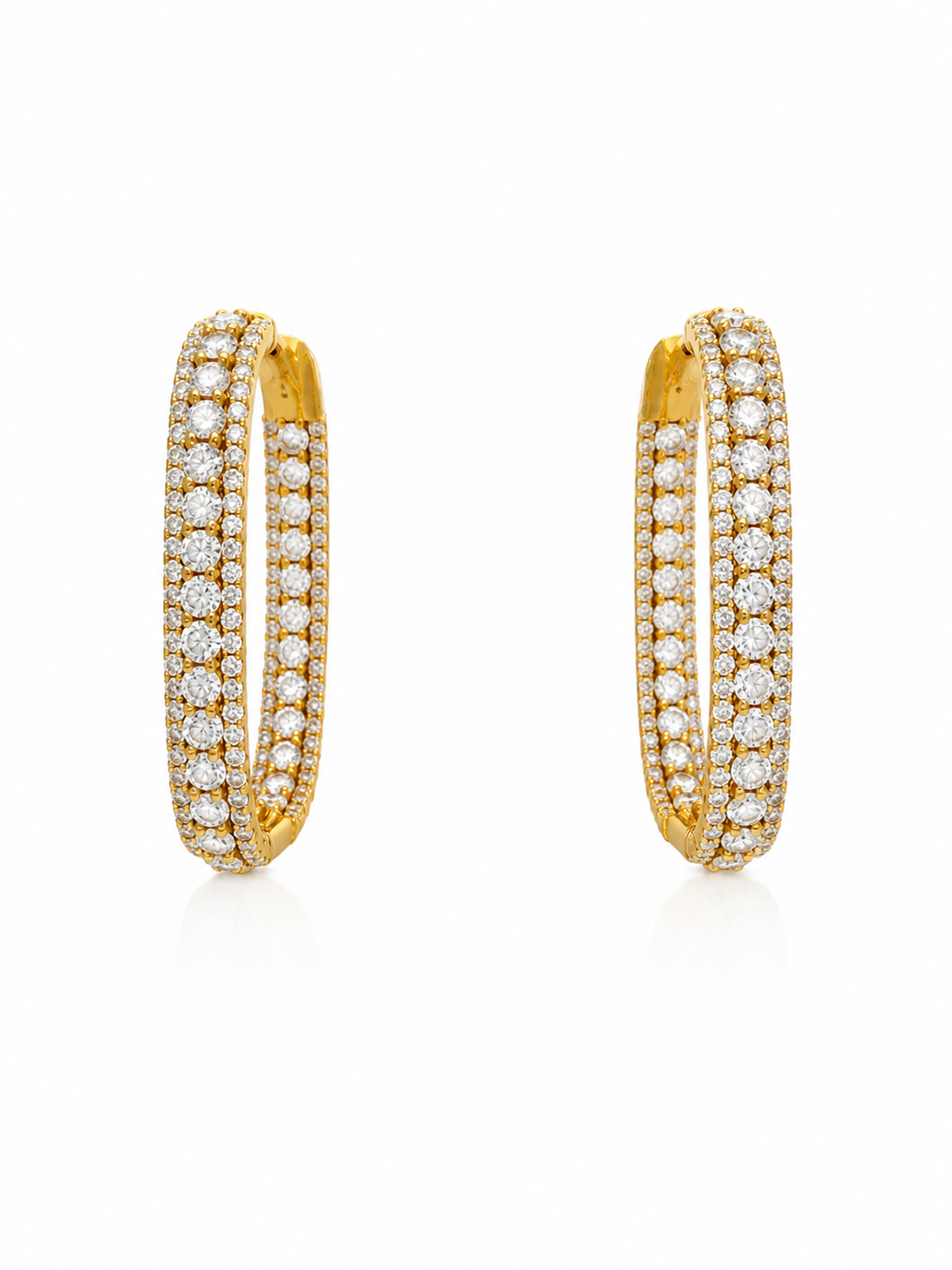 5.70 DEW  Moissanite Earring in 925 Yellow Gold Plated