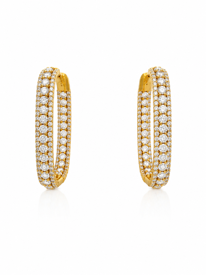 5.70 DEW  Moissanite Earring in 925 Yellow Gold Plated