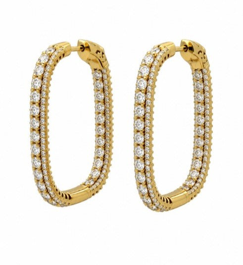 5.70 DEW  Moissanite Earring in 925 Yellow Gold Plated