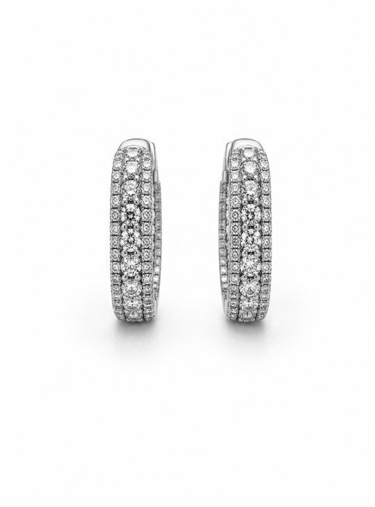 2.05 DEW  Moissanite Earring in 925 Platinum Plated