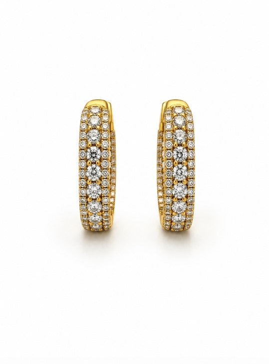 2.05 DEW  Moissanite Earring in 925 Yellow Gold Plated