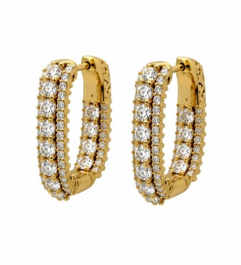 2.05 DEW  Moissanite Earring in 925 Yellow Gold Plated