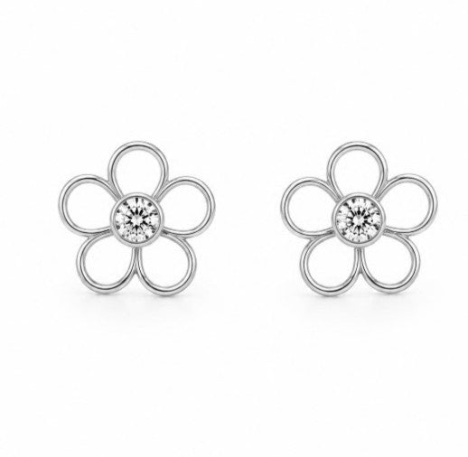 0.60 Ctw Lab Grown Diamond Earring in 925 Platinum Plated