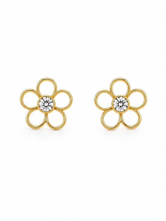0.66 DEW Moissanite Earring in 925 Yellow Gold Plated