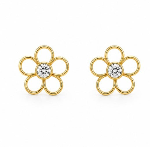 0.60 Ctw Lab Grown Diamond Earring in 925 Yellow Gold Plated