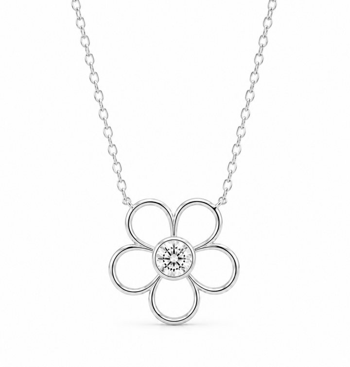 0.50 Ctw Lab Grown Diamond Necklace in 925 Platinum Plated