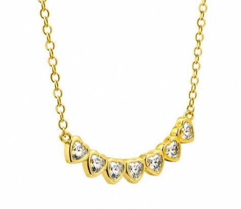 0.70 Ctw Lab Grown Diamond Necklace in 925 Yellow Gold Plated
