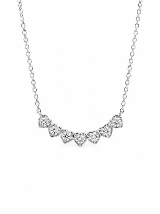 0.84 DEW Moissanite Necklace in 925 Platinum Plated