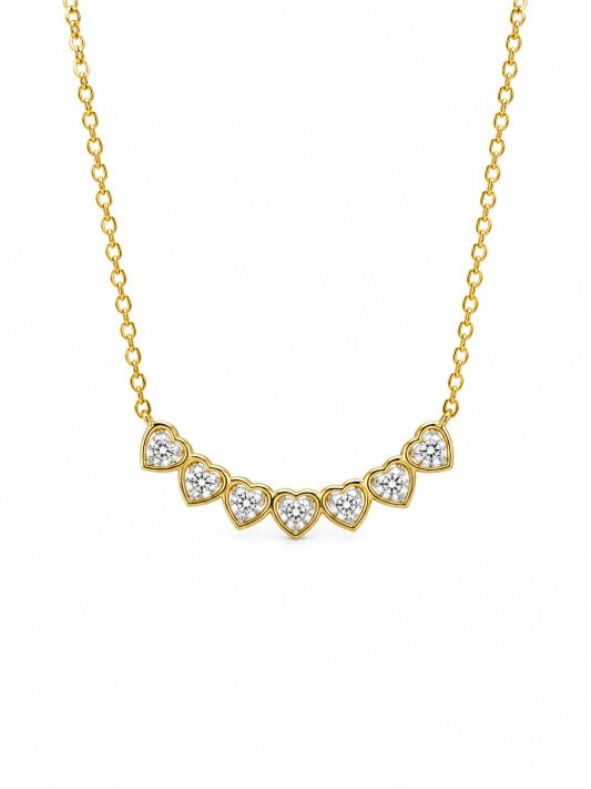 0.84 DEW Moissanite Necklace in 925 Yellow Gold Plated
