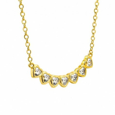 0.84 DEW Moissanite Necklace in 925 Yellow Gold Plated