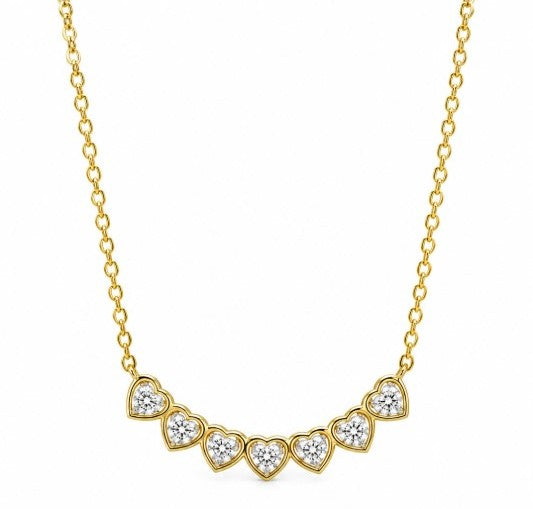 0.70 Ctw Lab Grown Diamond Necklace in 925 Yellow Gold Plated