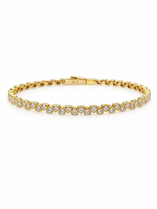 2.48 DEW Moissanite Bangle in 925 Yellow Gold Plated