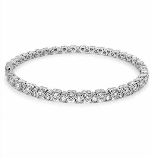 2.48 DEW Moissanite Flex Bangle in 925 Platinum Plated