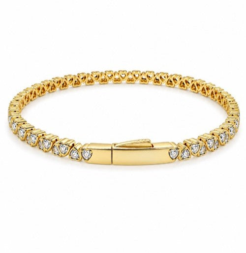 2.48 DEW Moissanite Flex Bangle in 925 Yellow Gold Plated