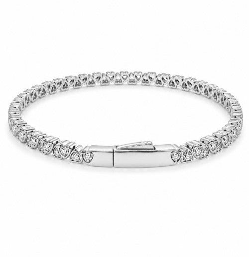 2.48 DEW Moissanite Flex Bangle in 925 Platinum Plated