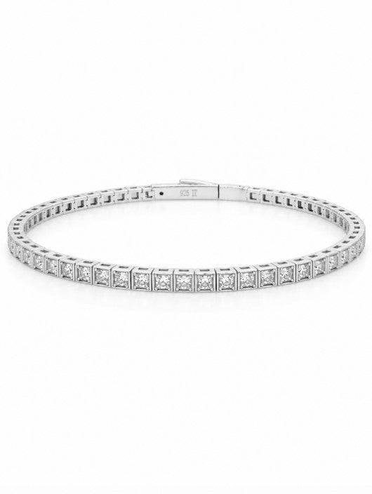 3.17 DEW Moissanite Bangle in 925 Platinum Plated