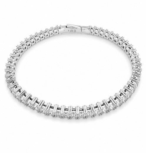 9.44 DEW Moissanite Flex Bangle in 925 Platinum Plated