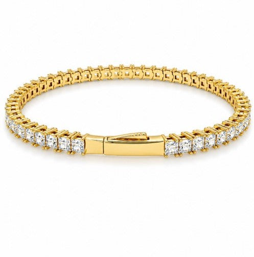 9.44 DEW Moissanite Flex Bangle in 925 Yellow Gold Plated