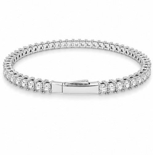 9.44 DEW Moissanite Flex Bangle in 925 Platinum Plated