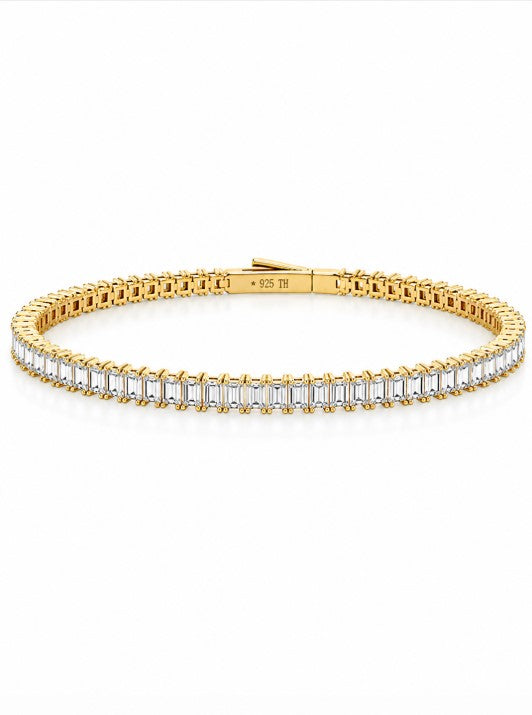8.27 DEW Moissanite Bangle in 925 Yellow Gold Plated