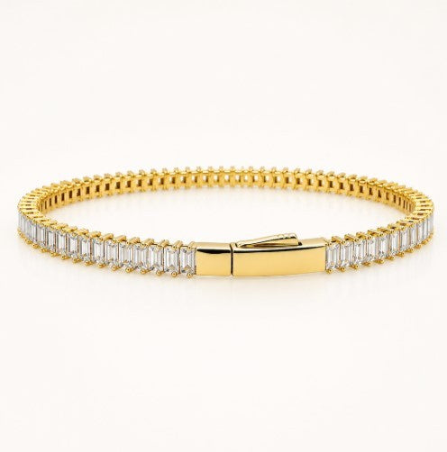 8.27 DEW Moissanite Flex Bangle in 925 Yellow Gold Plated
