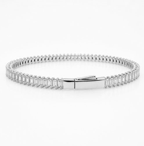 8.27 DEW Moissanite Flex Bangle in 925 Platinum Plated
