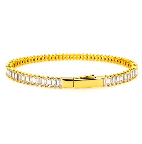 8.27 DEW Moissanite Flex Bangle in 925 Yellow Gold Plated