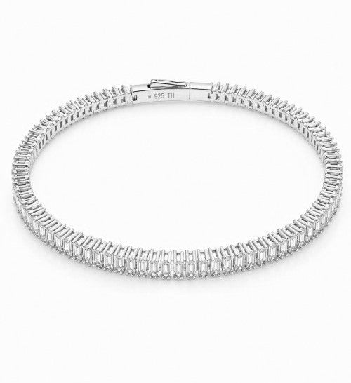 8.27 DEW Moissanite Flex Bangle in 925 Platinum Plated