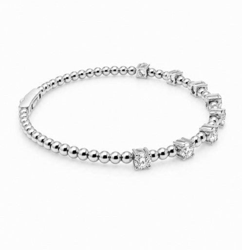 2.00 Ctw Lab Grown Diamond Felx Bangle in 925 Platinum Plated