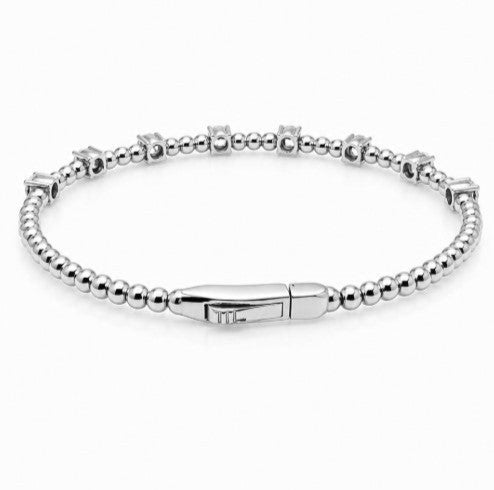 2.00 Ctw Lab Grown Diamond Felx Bangle in 925 Platinum Plated