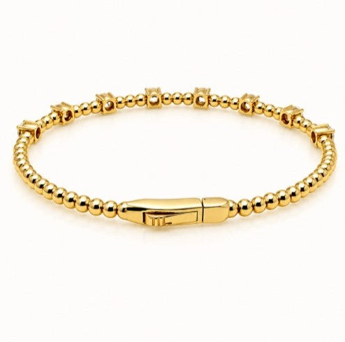 2.00 Ctw Lab Grown Diamond Felx Bangle in 925 Yellow Gold Plated