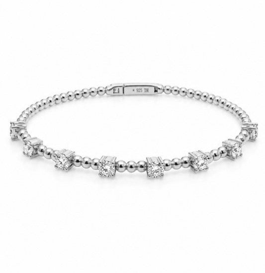 2.00 Ctw Lab Grown Diamond Felx Bangle in 925 Platinum Plated