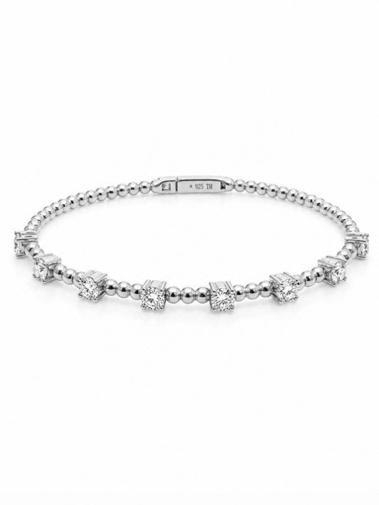 1.43 DEW Moissanite Bangle in 925 Platinum Plated