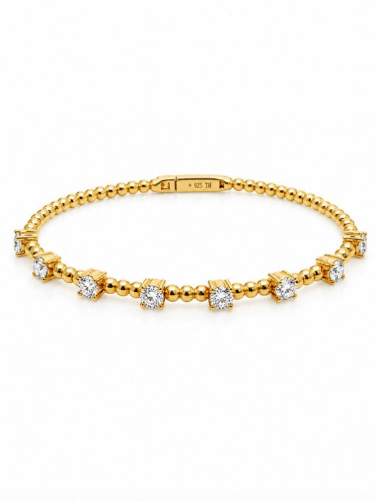 1.43 DEW Moissanite Bangle in 925 Yellow Gold Plated