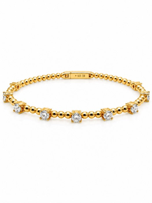 1.21 DEW Moissanite Bangle in 925 Yellow Gold Plated