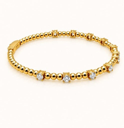 1.21 DEW Moissanite Flex Bangle in 925 Yellow Gold Plated