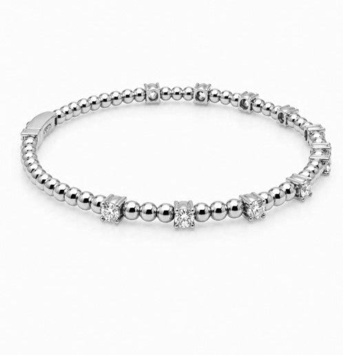 1.21 DEW Moissanite Flex Bangle in 925 Platinum Plated