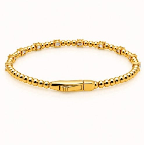 1.21 DEW Moissanite Flex Bangle in 925 Yellow Gold Plated