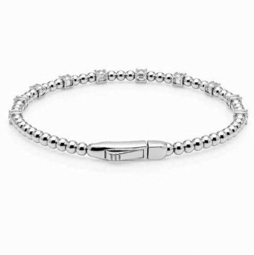 1.21 DEW Moissanite Flex Bangle in 925 Platinum Plated